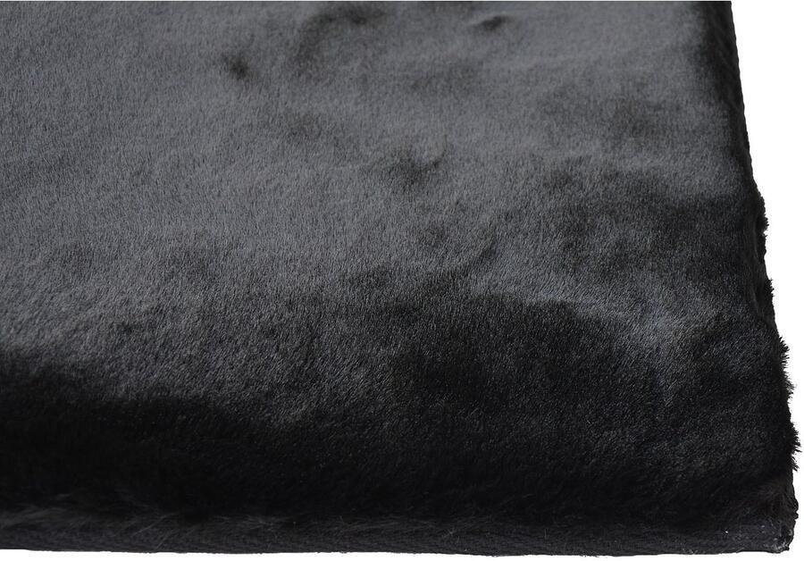 Vente-unique Shaggy hoogpolig vloerkleed met bontlook 160 x 230 cm Zwart BUNNY L 230 cm x H 3.5 cm x D 160 cm - Foto 2