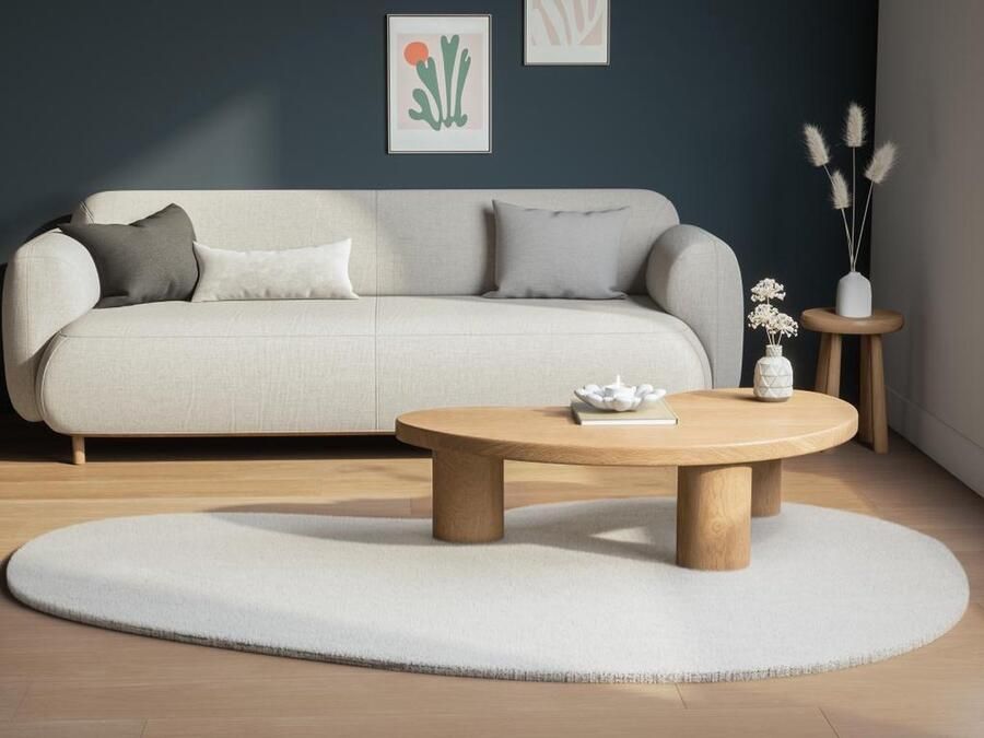 Vente-unique Shaggy organisch tapijt met bonteffect 120 x 180 cm Beige GIRONA L 180 cm x H cm x D 120 cm - Foto 2