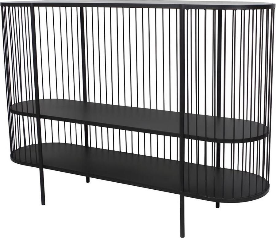 Vente-unique Sidetable ALEXIA Metaal 2 planken Zwart L 120 cm x H 85 cm x D 33 cm