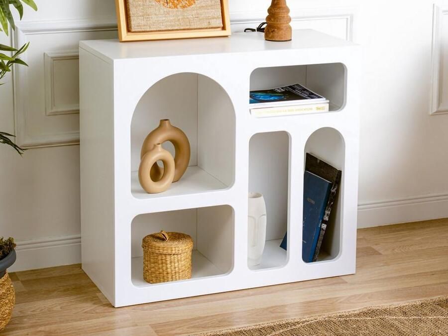 Vente-unique Sidetable met 5 nissen Wit LUELA L 80 cm x H 74 cm x D 37 cm - Foto 3