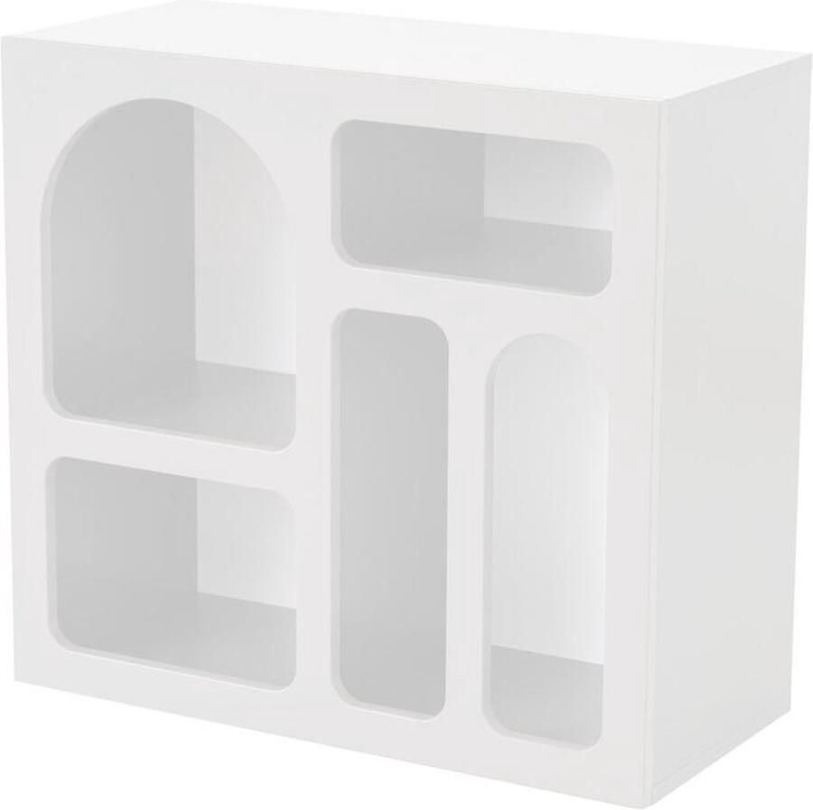 Vente-unique Sidetable met 5 nissen Wit LUELA L 80 cm x H 74 cm x D 37 cm