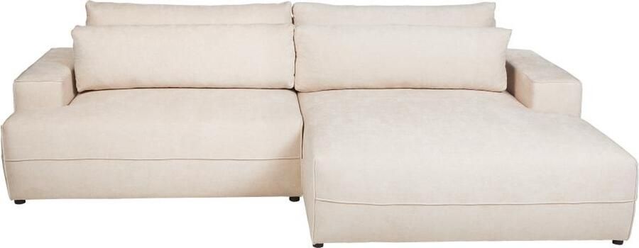 Vente-unique Slaapbank met rechtse hoek in beige stof met textuur BREGLIO L 274 cm x H 100 cm x D 153 cm - Foto 2