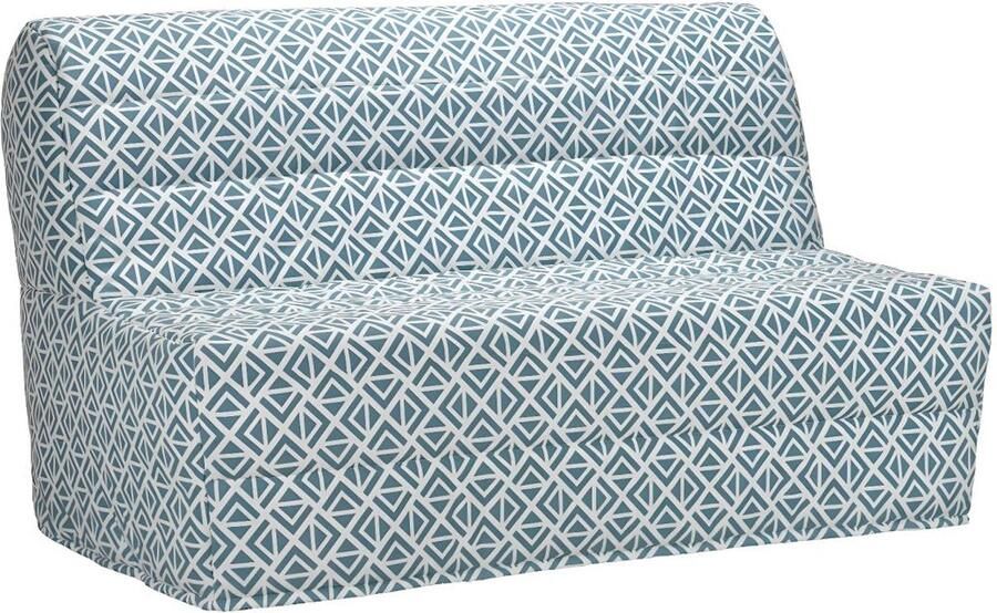 Vente-unique Slaapbank van 100% hemelsblauw katoen met grafische opdrukken COWBOY III L 143 cm x H 89 cm x D 97 cm - Foto 3