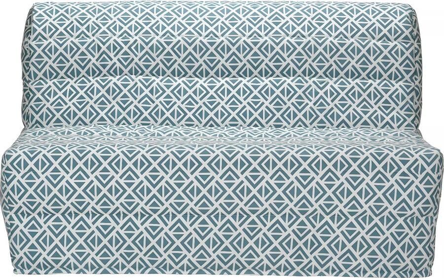 Vente-unique Slaapbank van 100% hemelsblauw katoen met grafische opdrukken COWBOY III L 143 cm x H 89 cm x D 97 cm - Foto 2