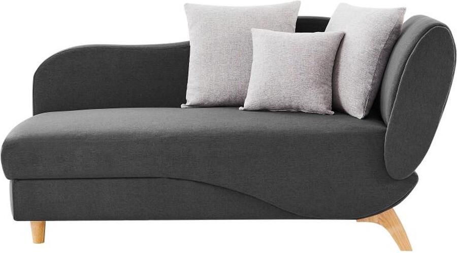 Vente-unique Slaapbank van antraciete stof met opbergruimte Hoek links PENELOPE L 160 cm x H 81 cm x D 80 cm - Foto 3