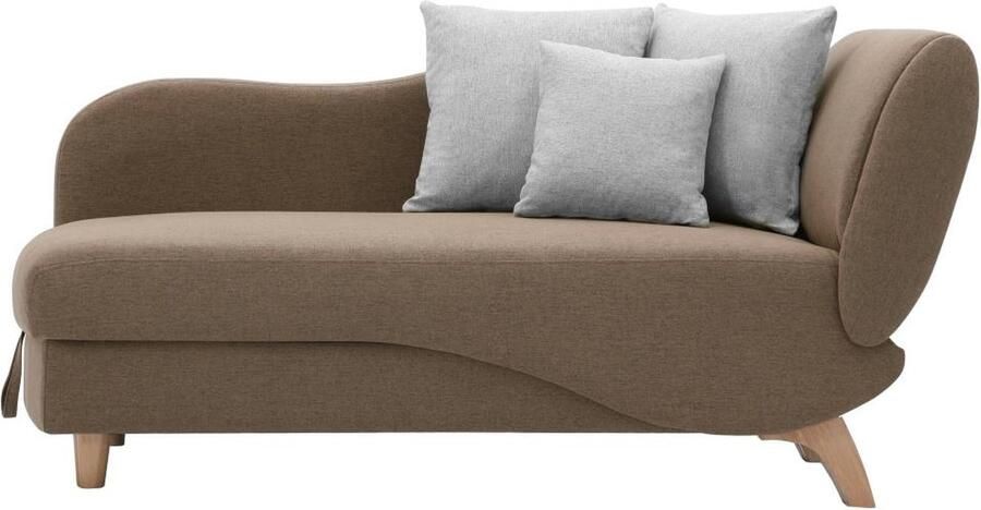 Vente-unique Slaapbank van bruine stof met opbergruimte Hoek links PENELOPE L 160 cm x H 81 cm x D 80 cm - Foto 3