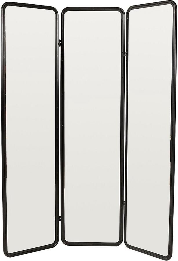 Vente-unique Spiegelend kamerscherm van metaal L146 x H180 cm Zwart MIROLY L 146 cm x H 180 cm x D 2 cm