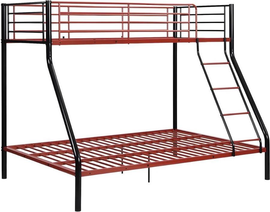 Vente-unique Stapelbed ELEVATIO IV 90 en 140 x 190 cm Staal Zwart en rood L 199 cm x H 163 cm x D 147 cm - Foto 2