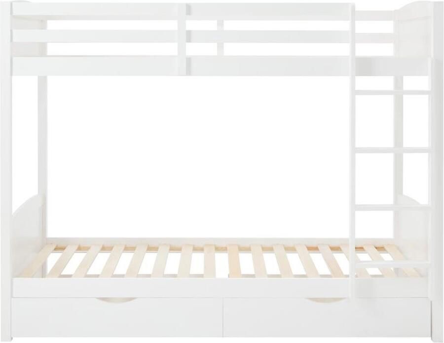 Vente-unique Stapelbed hout wit 90 x 200 cm LIMODARA