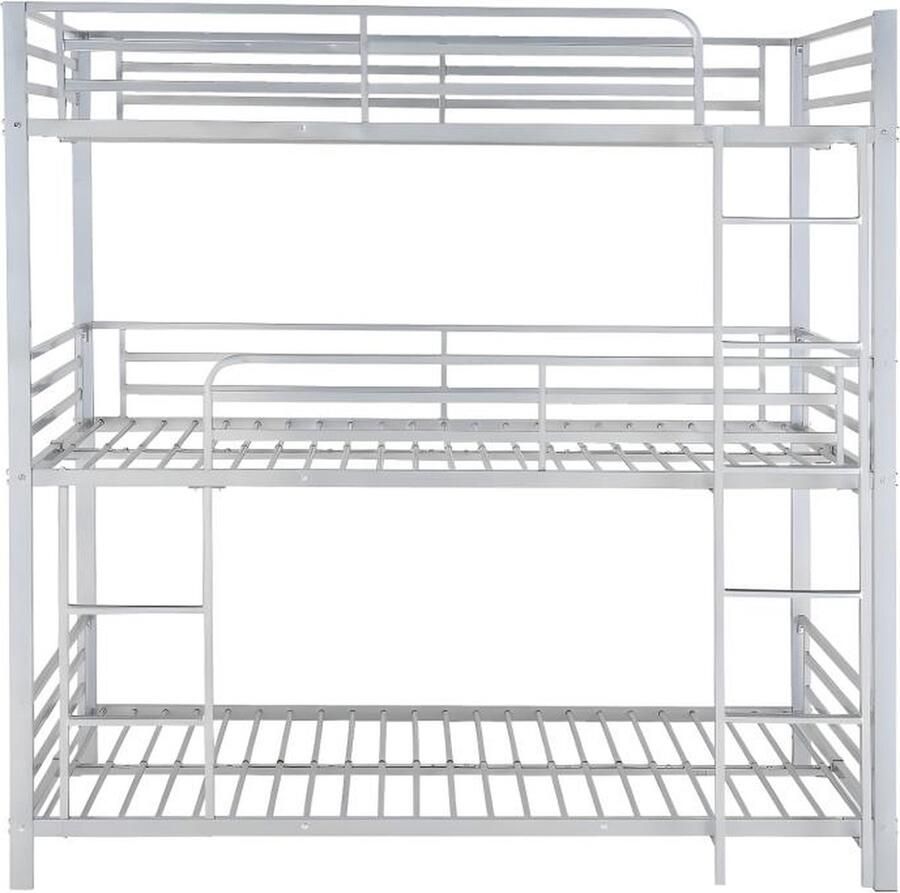 Vente-unique Stapelbed ELOUAN 3 x 90 x 190 cm Grijs L 200 cm x H 205 cm x D 103 cm - Foto 2