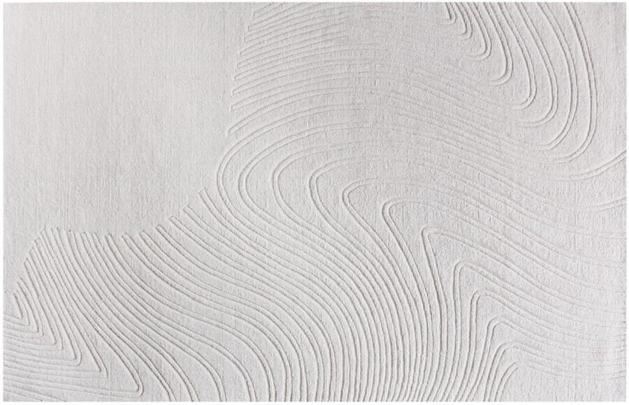 Vente-unique Tapijt met reliëf van 100% handgetufte wol met abstract motief 160 x 230 cm Ivoorwit CELESTIA L 160 cm x H cm x D 230 cm