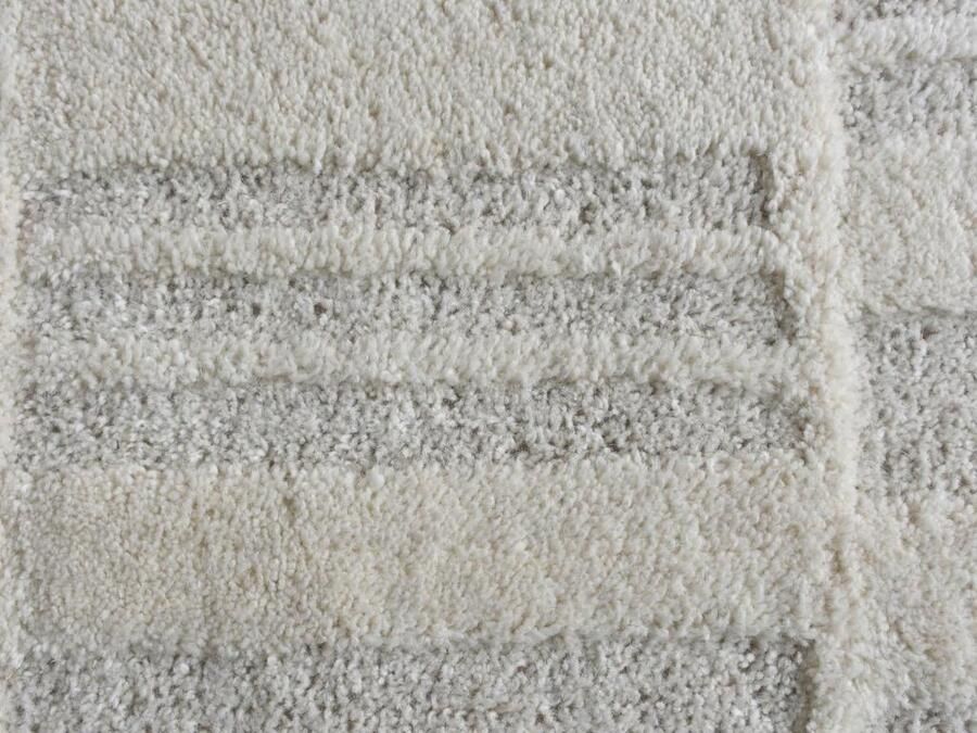Vente-unique Tapijt met reliëf van 100% wol van Nieuw-Zeeland handgemaakt 200 x 290 cm 2000 g m2 Ivoorwit DALILA L 290 cm x H 1.5 cm x D 200 cm