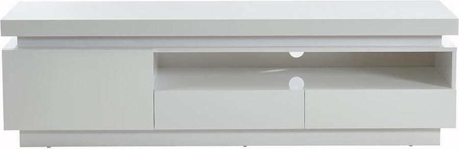 Vente-unique Tv-meubel EMERSON 1 deur en 2 lades wit gelakt MDF met led-lampjes L 165 cm x H 49.5 cm x D 40 cm - Foto 2
