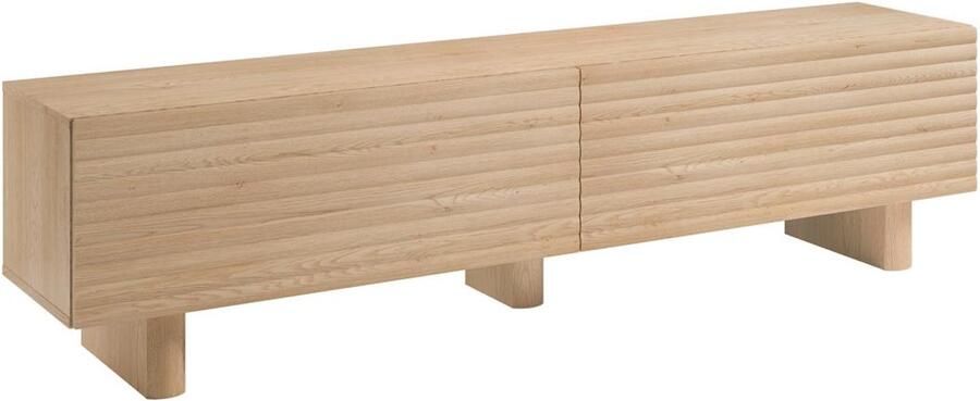 Vente-unique Tv-meubel met 2 deurtjes in MDF 180 cm Houtlook LUDIMA L 180 cm x H 46.1 cm x D 36.8 cm