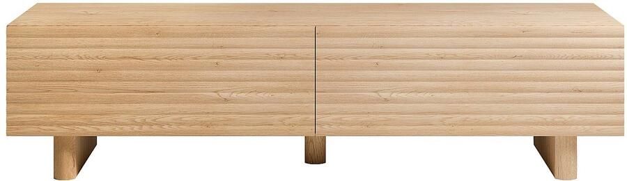 Vente-unique Tv-meubel met 2 deurtjes in MDF 180 cm Houtlook LUDIMA L 180 cm x H 46.1 cm x D 36.8 cm - Foto 3