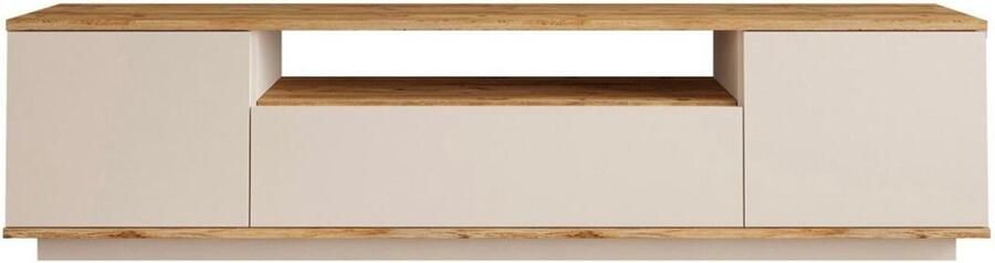 Vente-unique Tv-meubel met 3 deuren en 1 nis Beige en naturel LOTULA L 180 cm x H 44.6 cm x D 44.5 cm