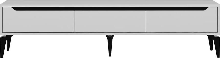 Vente-unique Tv-meubel met 3 deurtjes Wit MINALYA L 180 cm x H 44 cm x D 35 cm