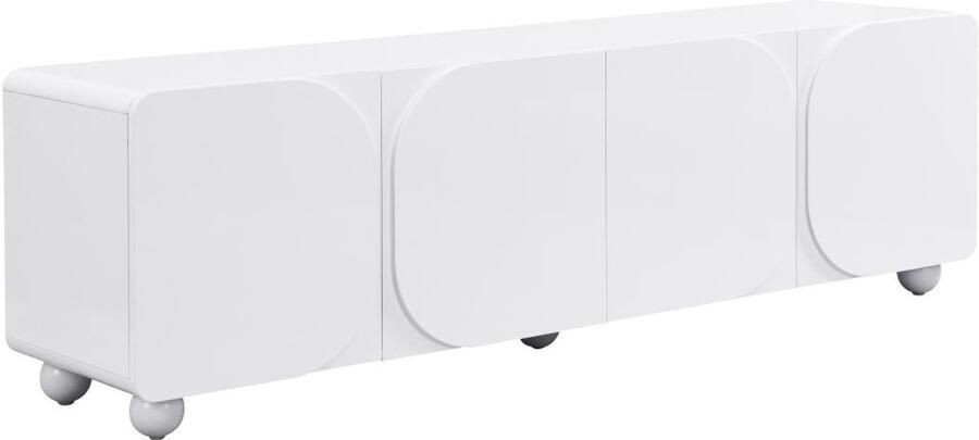 Vente-unique Tv-meubel met 4 deuren van mdf Wit YELDINIA L 174 cm x H 54 cm x D 42 cm