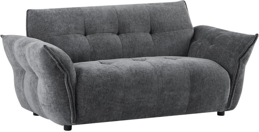 Vente-unique Tweezitsbank in gechineerde antracietgrijze stof NAPIZO