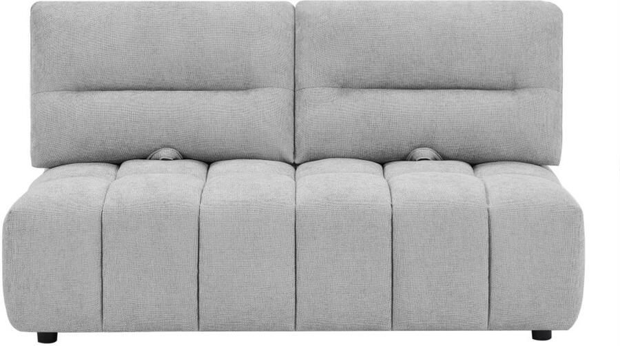 Vente-unique Tweezitsbank met schuivende rugleuning van lichtgrijze stof met textuur APOLIU L 170 cm x H 93 cm x D 123 cm