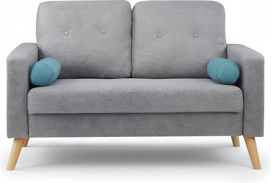 Vente-unique Tweezitsbank TATUM van stof Grijs L 130 cm x H 83 cm x D 81 cm - Foto 2