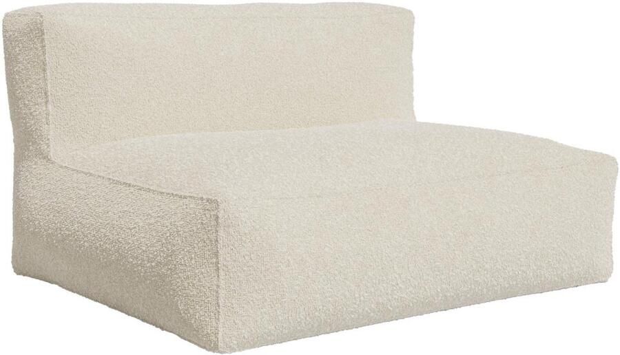 Vente-unique Tweezitsbank van beige boucléstof NOUMARA L 135 cm x H 80 cm x D 95 cm