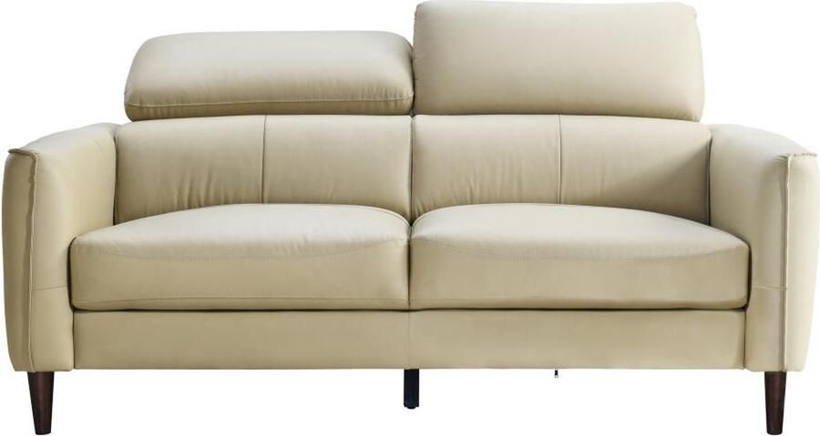 Vente-unique Tweezitsbank van beige buffelleer SALVI L 177 cm x H 77 cm x D 107 cm