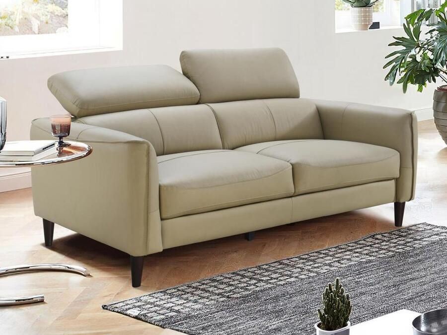 Vente-unique Tweezitsbank van beige buffelleer SALVI L 177 cm x H 77 cm x D 107 cm - Foto 2