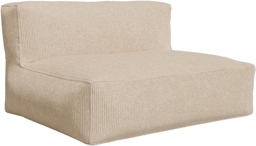 Vente-unique Tweezitsbank van beige ribfluweel NOUMARA L 135 cm x H 80 cm x D 95 cm