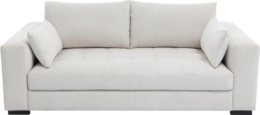Vente-unique Tweezitsbank van beige stof met textuur REBOLDA L 215 cm x H 64 cm x D 107 cm