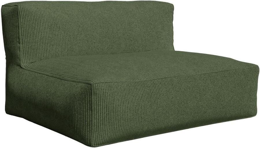 Vente-unique Tweezitsbank van groen ribfluweel NOUMARA L 135 cm x H 80 cm x D 95 cm