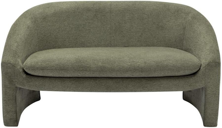 Vente-unique Tweezitsbank van groene stof OSSANA L 137 cm x H 74 cm x D 74 cm