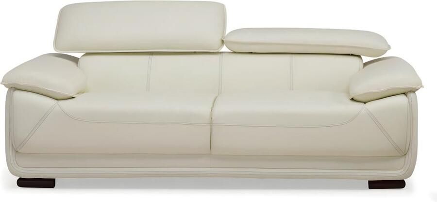 Vente-unique Tweezitsbank van leer MACELO Ivoor wit L 170 cm x H 75 cm x D 97 cm - Foto 4