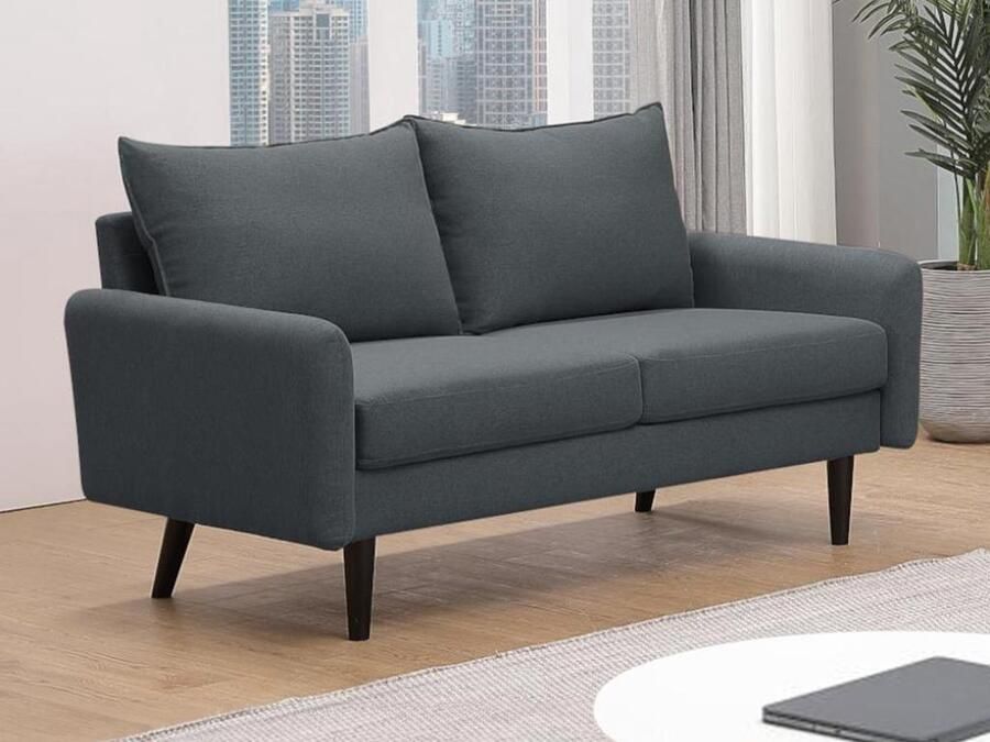 Vente-unique Tweezitsbank van stof HALIA Grijs L 146 cm x H 83 cm x D 81 cm