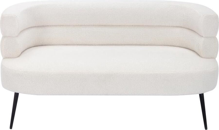 Vente-unique Tweezitsbank van witte boucléstof CAMEDO L 145 cm x H 73 cm x D 74 cm - Foto 2