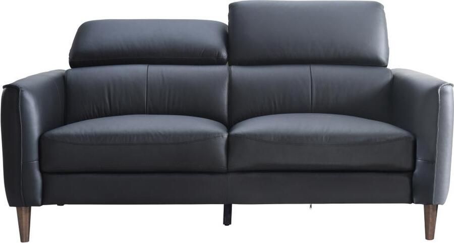 Vente-unique Tweezitsbank van zwart buffelleer SALVI L 177 cm x H 77 cm x D 107 cm