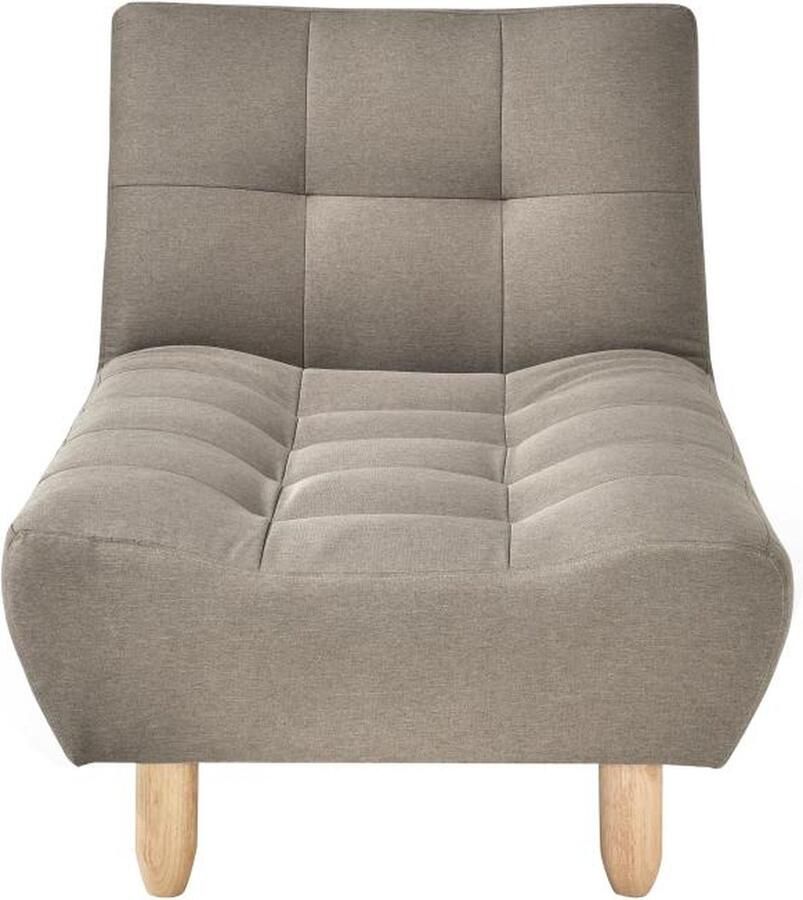 Vente-unique Uitklapbare chaise longue van taupegrijze stof ESTEBAN L 84 cm x H 87 cm x D 165 cm