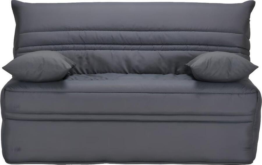 Vente-unique Uitklapbare slaapbank 100% katoen met eenvoudig sluitsysteem 140 x 190 cm grijs CANYON III L 143 cm x H 89 cm x D 97 cm - Foto 2