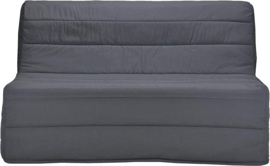 Vente-unique Uitklapslaapbank van grijze stof COWBOY III L 143 cm x H 89 cm x D 97 cm