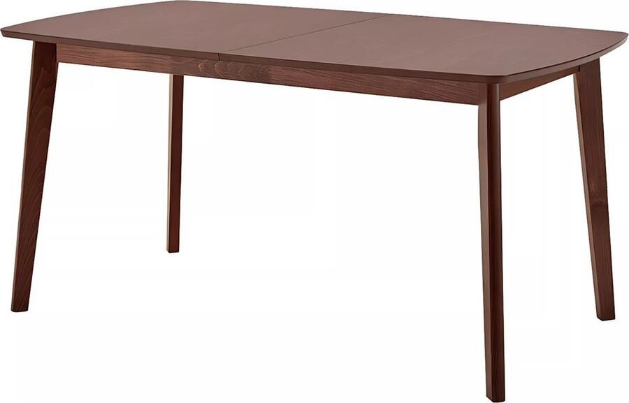 Vente-unique Uitschuifbare eettafel 6 tot 8 personen van mdf en massief beukenhout Naturel SILVIA L 195 cm x H 75 cm x D 90 cm