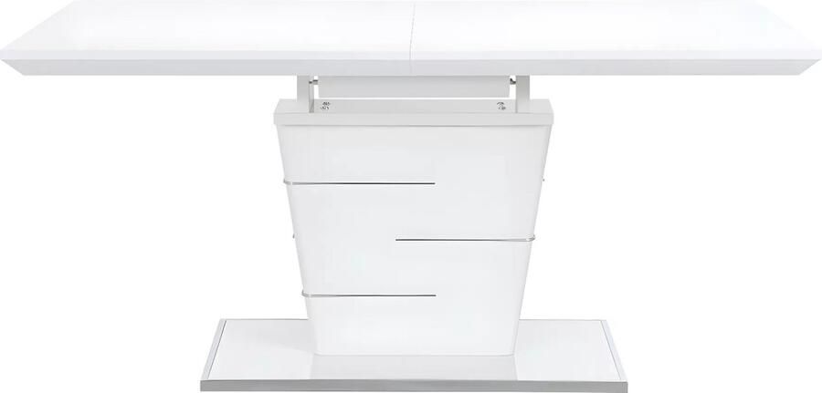 Vente-unique Uitschuifbare eettafel AMELLE 6 tot 8 zitplaatsen Witgelakt mdf L 200 cm x H 76 cm x D 90 cm - Foto 2