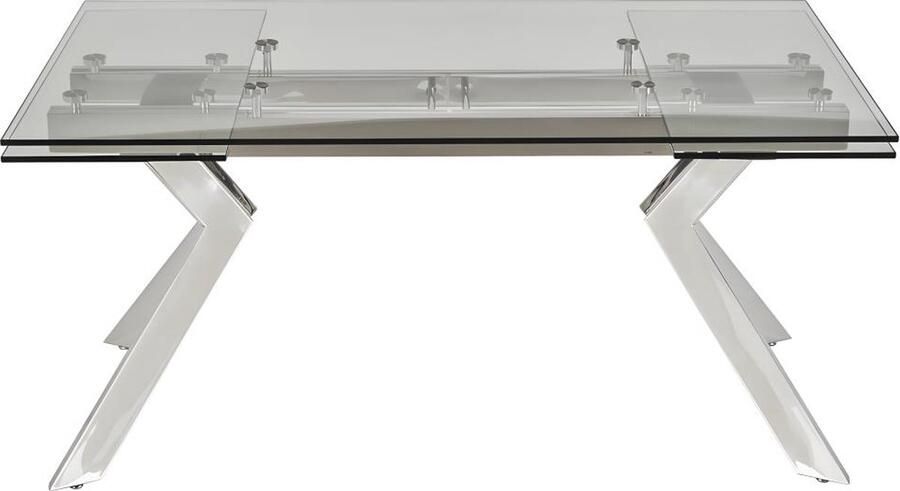 Vente-unique Uitschuifbare eettafel VELIKA Gehard glas & metaal 6 à 8 personen L 240 cm x H 76 cm x D 90 cm