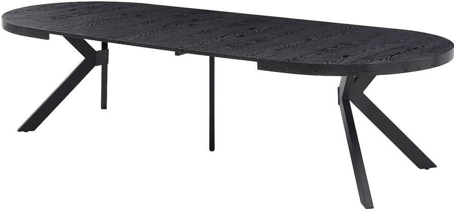 Vente-unique Uitschuifbare eettafel voor 6 tot 12 personen gemaakt van MDF en staal Zwart KOMONI - Foto 4