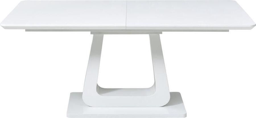 Vente-unique Uitschuifbare eettafel voor 6 tot 8 personen van mdf Wit gelakt LAZINEO L 220 cm x H 76 cm x D 90 cm