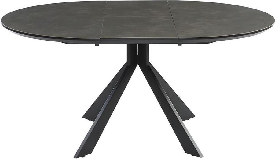 Vente-unique Uitschuiftafel CLARA 4 tot 6 pers. Keramiek en metaal Antraciet L 160 cm x H 76 cm x D 120 cm