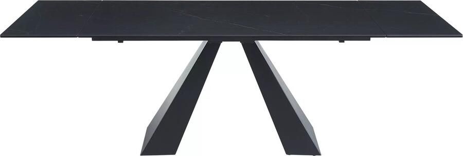 Maison Céphy Verlengbare eettafel 6 tot 10 plaatsen van gehard glas keramiek en metaal Zwart marmereffect LOZIPA van Pascal MORABITO L 240 cm x H 76 cm x D 90 cm - Foto 2