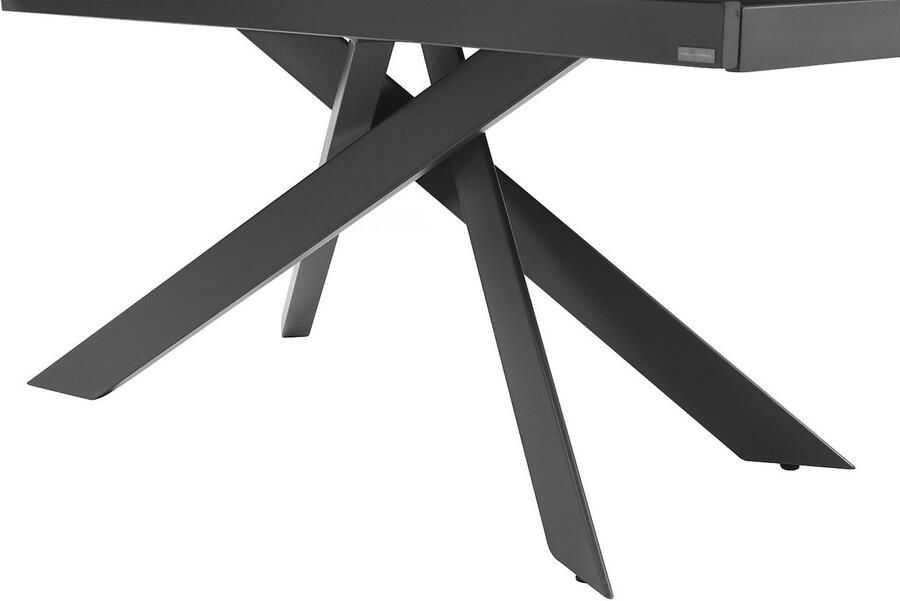 Maison Céphy Verlengbare eettafel 6 tot 10 plaatsen van keramiek en metaal Wit marmereffect en antraciet COREMA van Pascal MORABITO L 240 cm x H 76 cm x D 90 cm - Foto 4