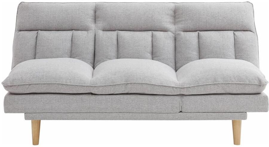 Vente-unique Verstelbare driezits slaapbank met klik-klakmechanisme in licthgrijze stof PALOBU