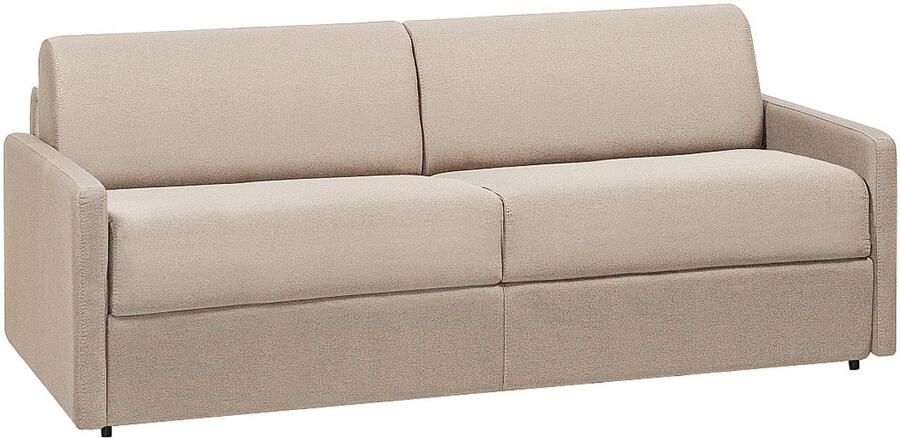 Vente-unique Vierzits express bedbank van stof CALIFE Beige Slaap afmeting 160 cm matras 22 cm L 190 cm x H 99 cm x D 223 cm - Foto 4
