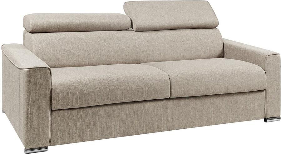 Dunlopillo Snel omgebouwde slaapbank met 4 plaatsen in beige stof Bed van 160 cm met brede latten Matras 22 cm met geheugenschuim VIZIR L 216 cm x H 100 cm x D 94 cm - Foto 3